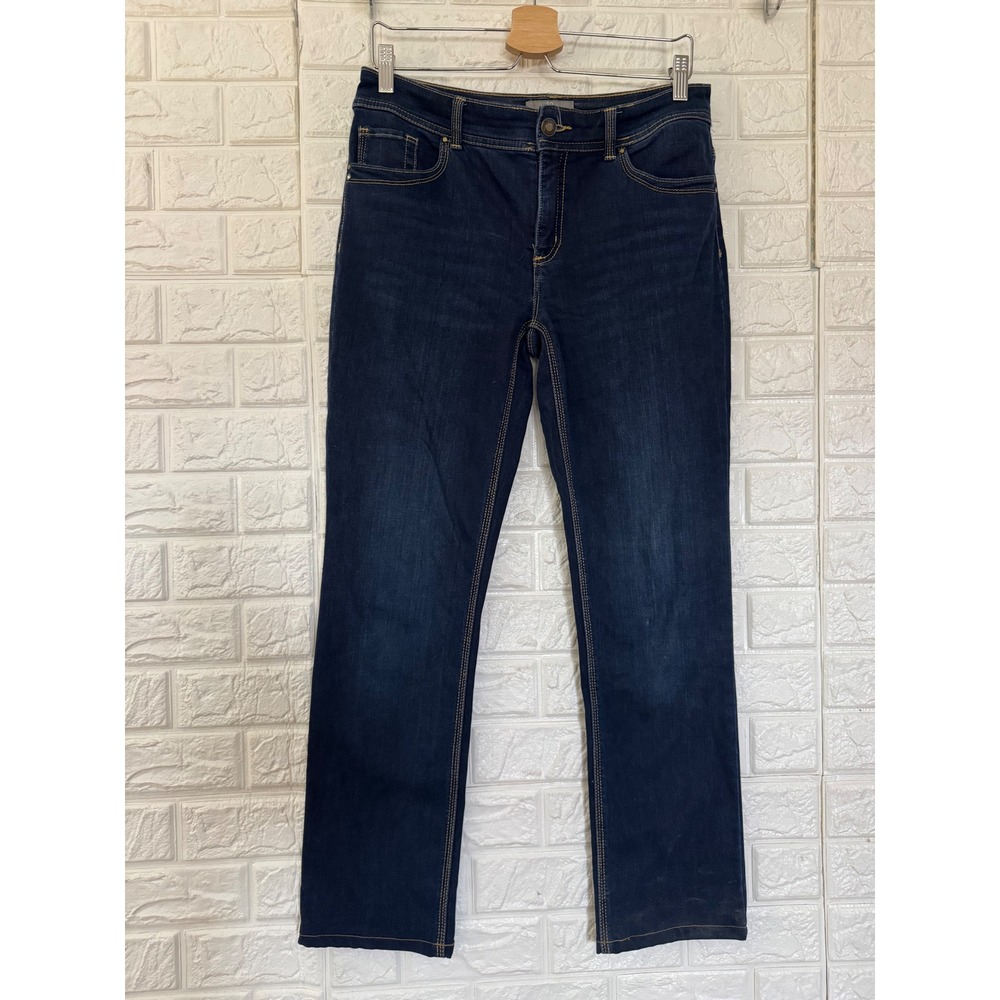 Chicos So Slimming Girlfriend Jeans Dark Wash Indigo Straight Leg Size 0.5 US 6